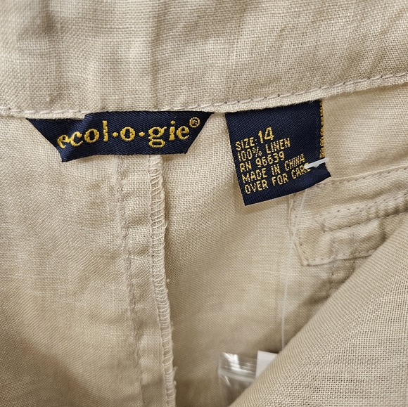 NWT - Linen E•COL•O•GIE Tan Midi Skirt - Size 14 - Picture 8 of 9